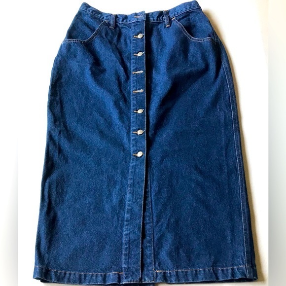 Judy’s Fashion Button Midi Jean Skirt Size 11 - Picture 2 of 8